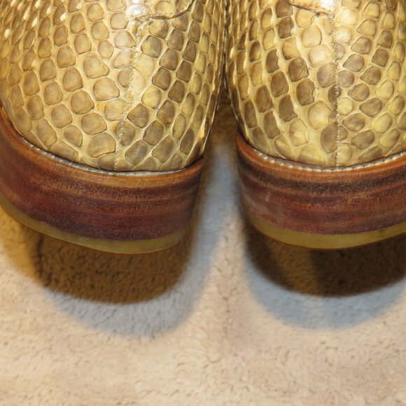 J.M. Weston Cream Snakeskin Leather Custom Made Derby 7C - Picture 9 of 12